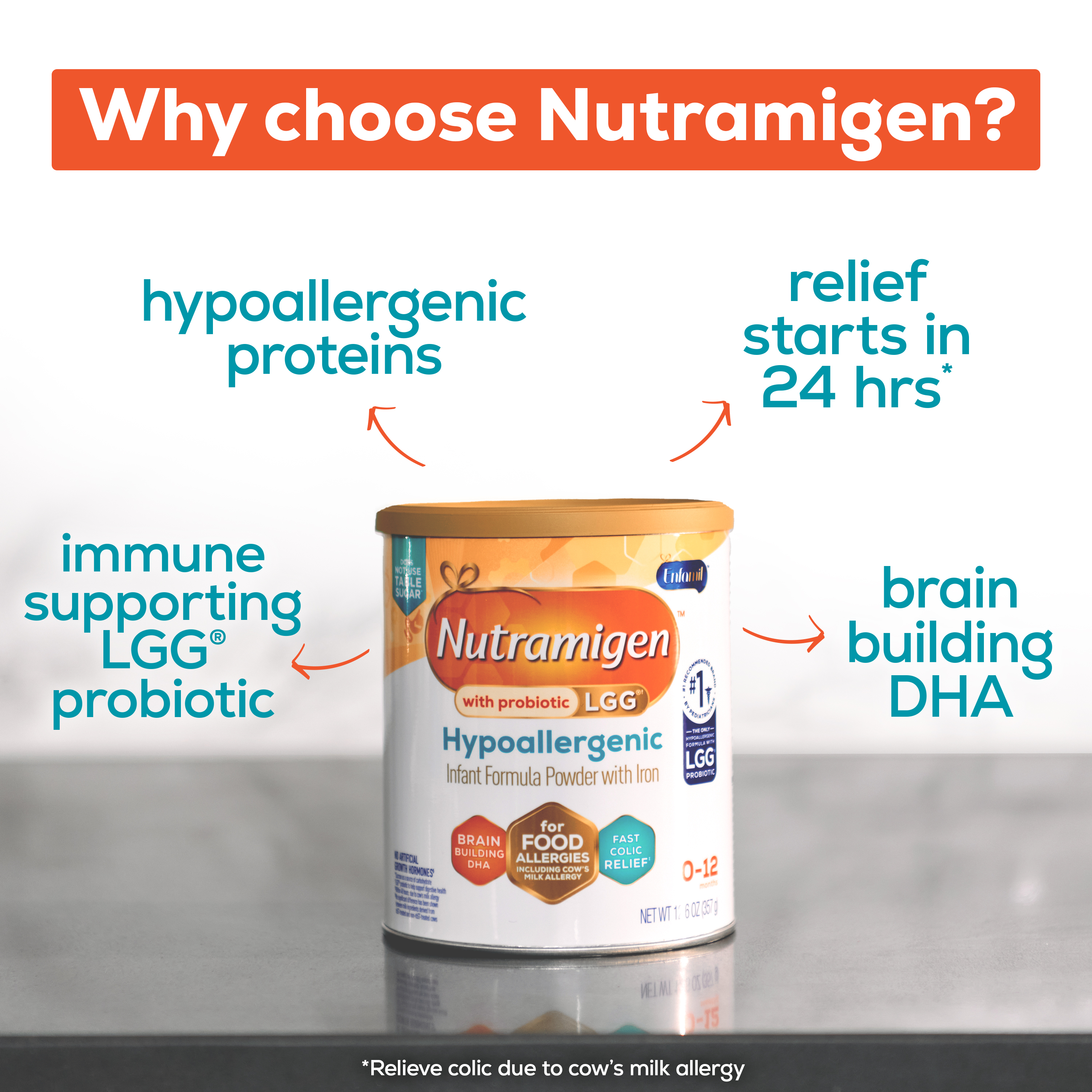 Fórmula infantil hipoalergénica Nutramigen con Enflora LGG - en polvo, lata de 12.6 oz 6