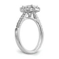 thumbnail image 6 of Solid 14k White Gold Emerald Shape Halo Engagement Ring with CZ Cubic Zirconia Size 5, 6 of 8