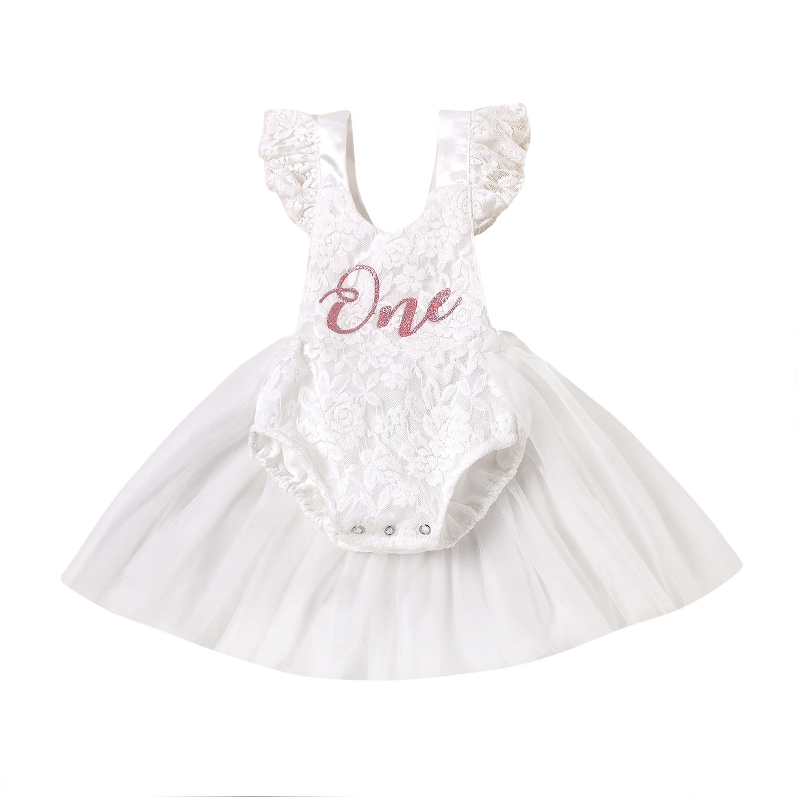 white newborn dress