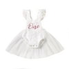 Baby Girl 1st Birthday Outfits Lace Ruffle Romper Tulle Tutu Princess Dress