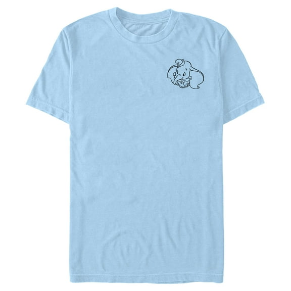 Men's Dumbo Pocket Outline  Graphic Tee Light Blue Medium