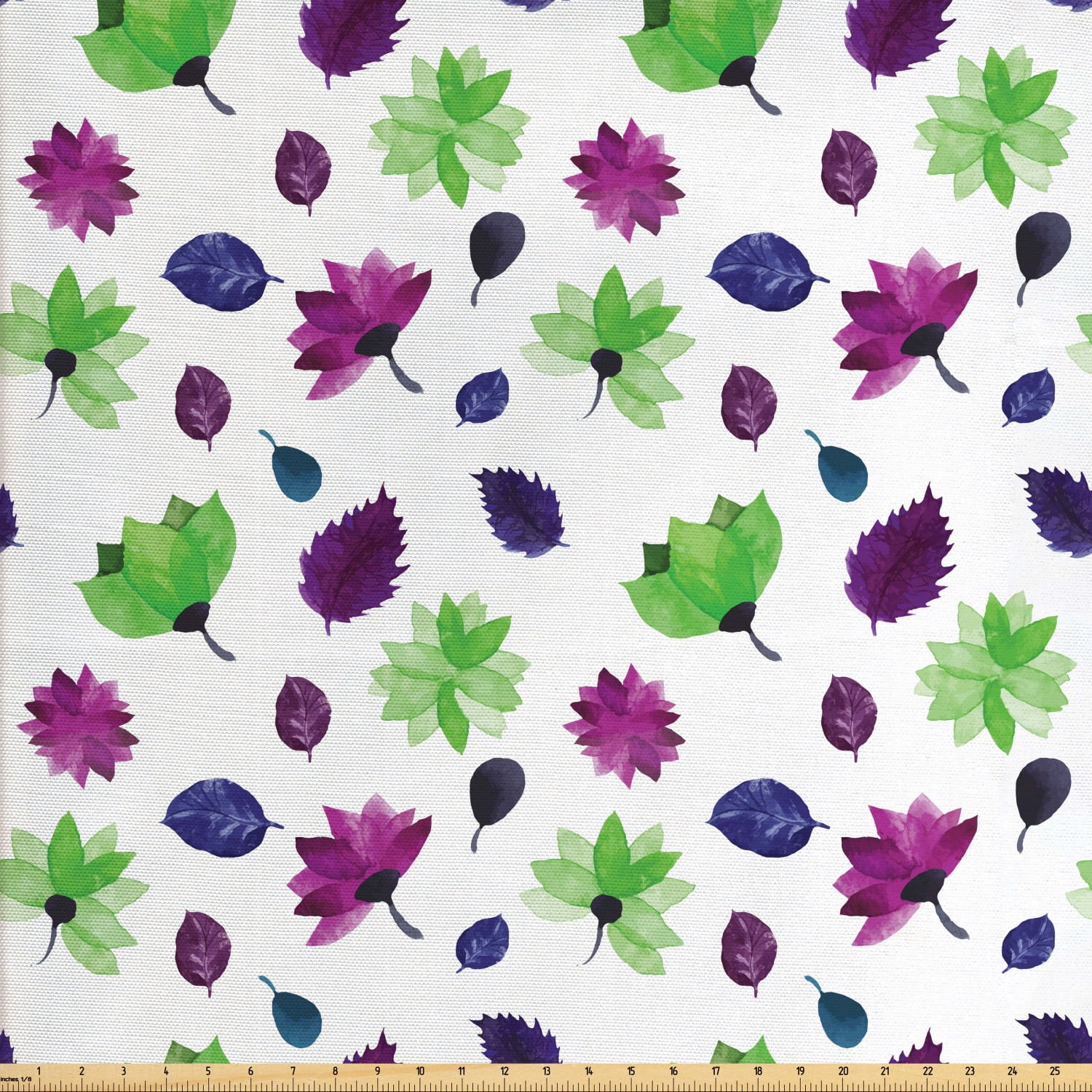 Floral Fabric by The Yard, Watercolor Painting Effect Withering Plucked