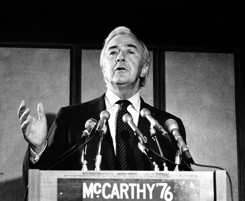 Eugene Mccarthy (19162005) Namerican Congressman Mccarthy Giving A