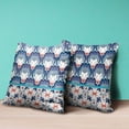 thumbnail image 4 of Amrita Sen Designs CAPL743BrCDS-ZP-18x18 18 x 18 in. Lotus Broadcloth Indoor & Outdoor Zippered Pillow - Grey, Blue & Orange, 4 of 5