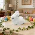 thumbnail image 5 of Xecvkr Foam Easter Bunny Flocked Ornament Colorful Decor Wreath Flower Branch Festival Spring Educational Kids Gift Multi Occasion 1 Piece White, 5 of 6