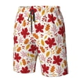 thumbnail image 4 of Balery fall laef Maple Traje de Baño Estilo Hawaiano para Hombre, Shorts de Secado Rápido con Bolsillos-Small, 4 of 6