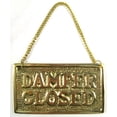 thumbnail image 3 of Hanging Solid Brass Fireplace Damper Open Closed Sign, 3 of 3