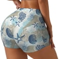 thumbnail image 2 of Sigee Algae Corals and Seashells Print Women's High Waist Workout Shorts - Squat Proof, Tummy Control, Yoga and Gym Activewear-Medium, 2 of 9