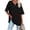 Black, variant on SWQZVT Women's Oversized V Neck T Shirt Short Sleeve Loose Fit Casual Workout Summer Basic Tee Top