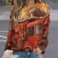 thumbnail image 2 of Sweatshirt For Womens Crewneck Fire Engine Car Truck Hoodies Teen Girls Cute, 2 of 7