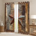 thumbnail image 2 of jejeloiu 3D Texas Stars Black Out Curtains,Rustic Farmhouse Cabin Curtains Pack of 2 (42x63 Each),Old Wooden Plank Bedroom Curtains For Boys Kids,Super Cozy Room Decor, 2 of 6