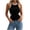 Black, variant on Zulora Women's Fashionable Comfortable Versatile Sleeveless Exercise Top with Cutout Crew Neck Casual Workout Daily Party Wear