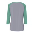 thumbnail image 5 of Bovemsi Women's Long Sleeve Tops Summer Printed Top 3/4 Sleeves Buttons Blouse Short T Shirt V Neck Long Sleeve Blouse, 5 of 5