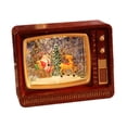 thumbnail image 3 of Globo de nieve navideño con forma de TV, linterna, caja de música iluminada para mesa de fiesta de Navidad Carro tirado por ciervos Rojo, 3 of 8