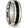 thumbnail image 5 of Chisel Titanium Polished Black Enamel 8.2mm Beveled Edge Band - Ring Size 10.5, 5 of 8