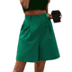 thumbnail image 1 of Pantalones Cortos de Verano para Mujer, con Cintura Elástica, Pierna y Hasta la Rodilla, con Bolsillos, Color Verde M, 1 of 9
