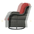 thumbnail image 5 of POCASSY Outdoor Wicker Rattan Swivel Rocking Patio Club Accent Chairs with Cushions, 5 of 7