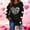 Black, variant on Womens Red Heart Print Valentine's Day Sweatshirt, Crewneck Long Sleeve Relaxed Fit 100% Polyester, XS-XL,Size S