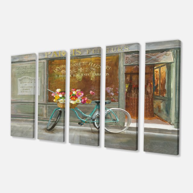 Designart - Paris French Flowershop - Traditional Gallery-wrapped Canvas