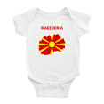 thumbnail image 1 of Macedonia Map Flag Boy Girl Bodysuits (White, 3-6 Months), 1 of 5