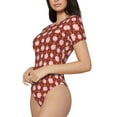 thumbnail image 2 of The Xecao Cute Pig with Coins Women's Crew Neck Body Suit, a short-sleeved bodysuit and basic swimsuit, both comfort and style for dating and daily life, 2 of 9