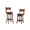 thumbnail image 3 of Bowery Hill 25.5" Contemporary Wood Swivel Bar Stool in Walnut, 3 of 9