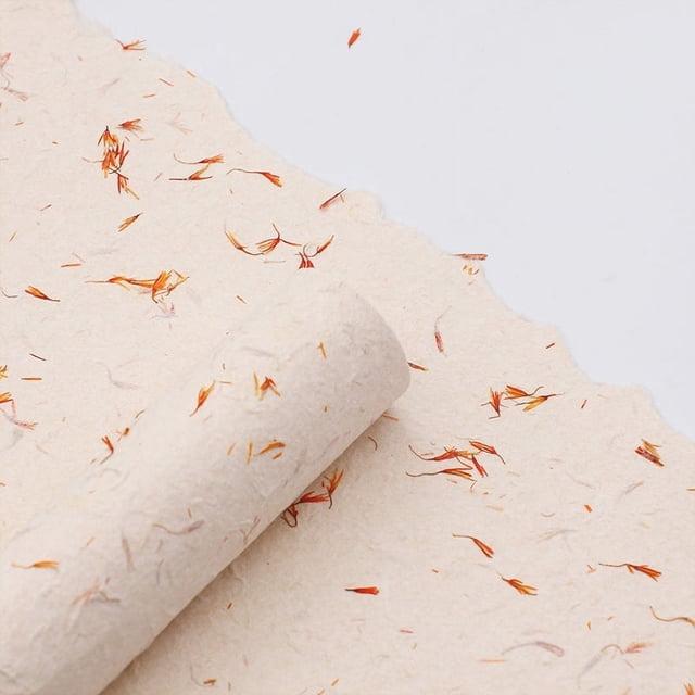 Granjero Gordo Flores, regalos, papel para envolver regalos, papel para envolver pétalos rasgados a mano (blanco roto)