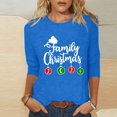 thumbnail image 1 of Aqestyerly Hauts de Noël pour Femmes Mode Féminine T-Shirt Imprimé de Noël Manches 3/4 Blouse Col Rond Hauts Décontractés, 1 of 5