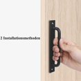 thumbnail image 5 of Manija de puerta de granero de 2 piezas - Juego de manijas de aleación de aluminio con tornillos - Manija de puerta para gabinete, cocina, dormitorio, cajón de madera (128 mm, dorado), 5 of 5