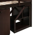 thumbnail image 4 of Espresso Twin Size Low Loft Bed With Storage Steps and Portable Desk, 4 of 8