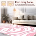 thumbnail image 2 of ODIKA 3'x5' Machine Washable Non-Slip Area Rug, Minimalist Interlocking Waves with Subtle Hue Transitions High Traffic Rug, Pink, 393261, 2 of 7