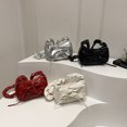 thumbnail image 2 of Trendy Pleated Bowknot PU Leather Shoulder Handbag Elegant Zippered Ruched Underarm Bag Purse for Students and Women, 2 of 9