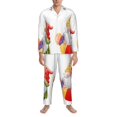 thumbnail image 3 of Salouo Summer Gnome Print Button-Front Long Sleeve Pajama Set for Men, Soft 2Pjs Men's Long Sleeve Sleepwear-X-Large, 3 of 7