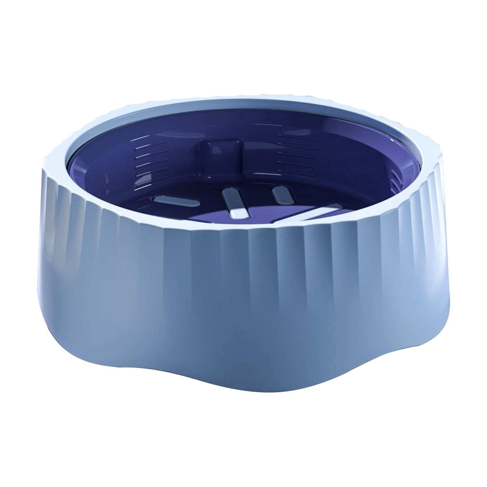 Pet Slow Feeding Bowl, Anti-Choking Bowl Switchable Anti-Slip Anti-Spill Dish for Dogs and Cats, Blue