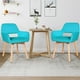 thumbnail image 5 of Set de 2 Sillas Modernas Costway en Terciopelo con Patas de Madera Azul 54,4 x 58 x 75 cm, 5 of 10
