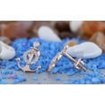 thumbnail image 4 of Dazzlingrock Collection Round White Diamond Anchor Stud Earrings for Women (0.14 ctw, Color I-J, Clarity I2-I3) in 10K Rose Gold, 4 of 6