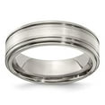 thumbnail image 7 of Edward Mirell Titanium Brushed&Polished w/Sterling Silver 7mm Band, 7 of 7