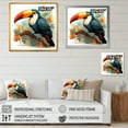 thumbnail image 4 of Designart "Tropical Toucans in Blue and Yellow I" Animals Framed Wall Art Decor - Modern Blue Toucan Living Room Framed Canvas Art, 4 of 6