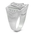 thumbnail image 2 of Men's 16mm Solid .925 Sterling Silver White Cubic Zirconia Flat Masonic Ring, Size 11 + Gift Box, 2 of 7