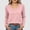 Pink, variant on Liuinsasek Womens Blouse Solid Color V-Neck Long Sleeve Versatile Classic Loose Fit Top Casual Layering Winter Outfits Fashion Clothing