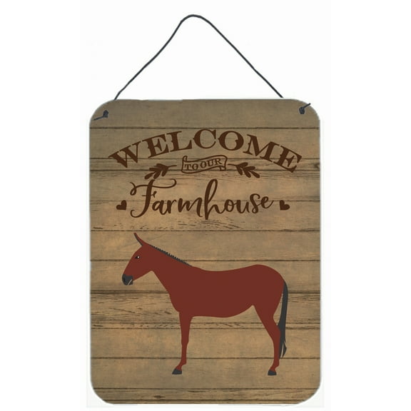 Caroline's Treasures CK6794DS1216 Hinny Horse Donkey Welcome Wall or Door Hanging Prints, 12x16, multicolor