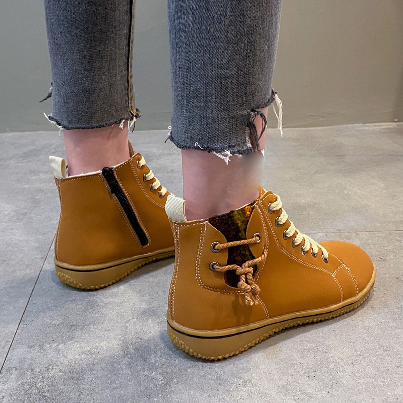 Summer Saving Clearance AXXD Low-heeled Ankle Boots,Christmas For Casual Winter Teacher Women Shoes Duck Boots Rain Boots For Women Ankle-High Boots For Clearence