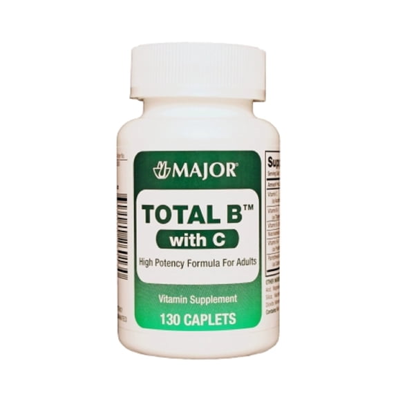 Major Vitamin Total B With C High Potency Formula - 130 Caplets