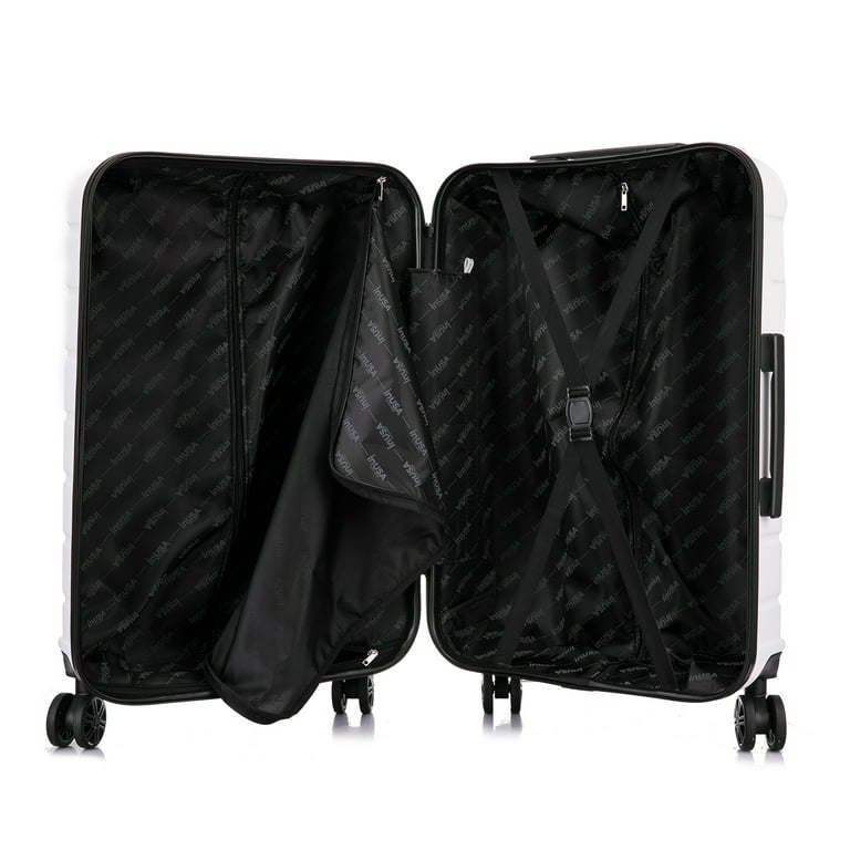 Inusa Trend Lightweight Hardside Spinner Luggage Set, 3 Piece - White