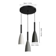 thumbnail image 4 of Lámpara colgante de techo minimalista moderna de 3 cabezales Lámparas de techo Iluminación de mesa E27, 4 of 8