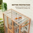 thumbnail image 6 of PawHut Outdoor Catio Cat Enclosure, Large Wooden Cat House with 6 Jumping Platforms, Scratching Post, 2 Ramps, Waterproof Roof, for 2-3 Kittens, 6 of 9