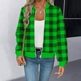 thumbnail image 2 of LWITHSZG Womens Bomber Jacket Christmas Fall Winter Fashion Waffle Plaid Jackets Long Sleeve Going Out Tops Full Zip up Coat with&nbsp;Pockets Size XL, 2 of 6