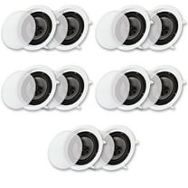 Acoustic Audio CS-IC83 In Ceiling Wall 8" Speaker 5 Pair Pack 3 Way Home Theater Flush Mount