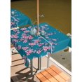 thumbnail image 2 of Outdoor Tablecloth with Umbrella Hole for Patio/Picnic/Party/Camping, Spring Floral Waterproof Table Cloth Square Cover Washable, Watercolor Pink Cherry Blossom Branches Blue (54"x 54"), 2 of 8
