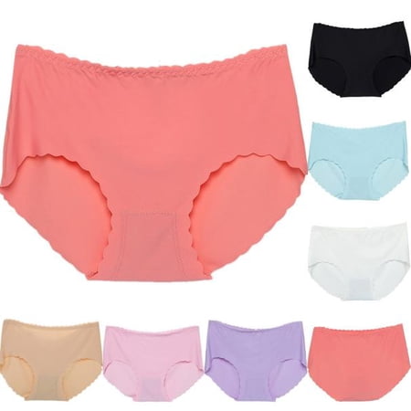 3PC Underwear Women High Waisted Sexy Women Invisible Underwear Briefs